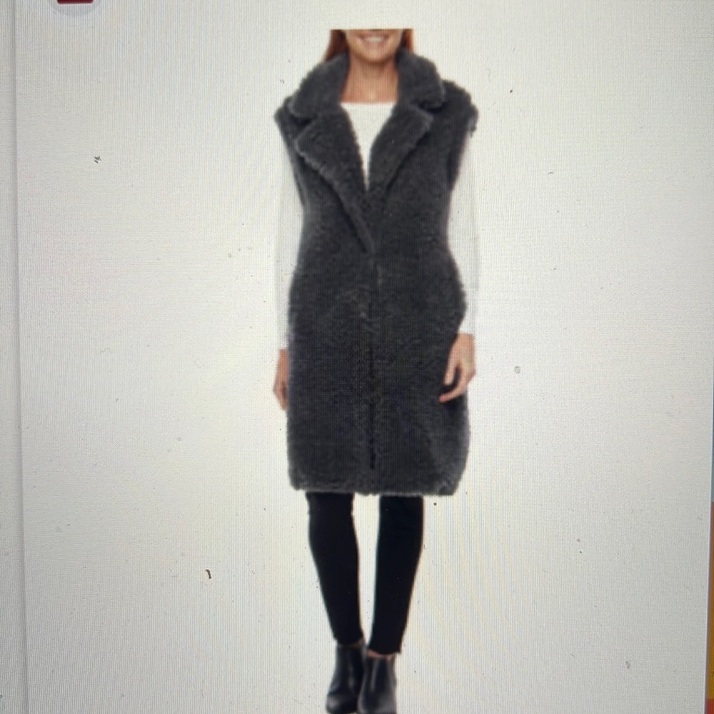 Liz Claiborne longer length Sherpa vest